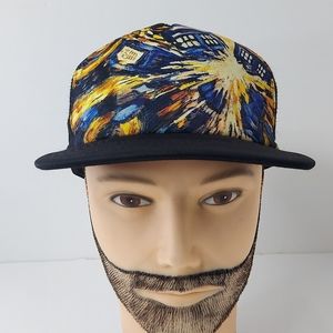 2014 Dr Who Baseball Cap-Exploding Tardis-black-flat Brim-trucker mesh-one size